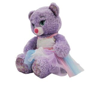 Build A Bear Anna Disney Frozen‎ Purple Teddy Suffed Animal 18 Inch w/ Dress